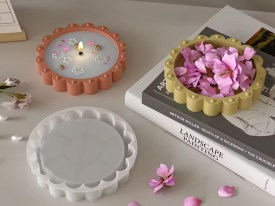 Molde silicona bandeja bordes petalos